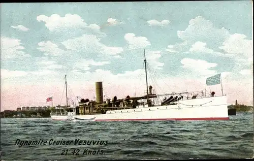 Ak US Amerikanisches Kriegsschiff, Dynamite Cruiser USS Vesuvius