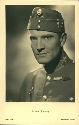 Ak Schauspieler Hans Stüwe, Portrait in Uniform, Filmkostüm, Ross Verlag 9508 2, Ufa Film