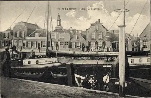 Ak Sint Maartensdijk Zeeland Niederlande, Hafen