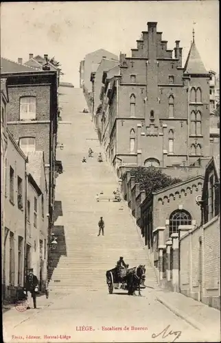 Ak Liège Lüttich Wallonien, Escaliers de Bueren, Treppe