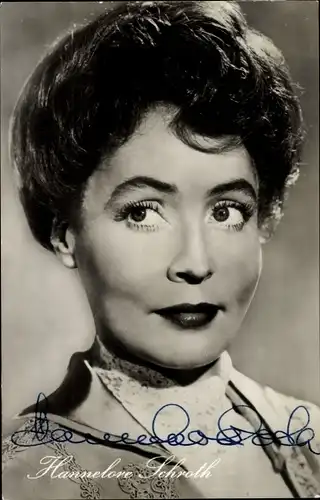 Ak Schauspielerin Hannelore Schroth, Der Hauptmann von Köpenick, Portrait, Autogramm