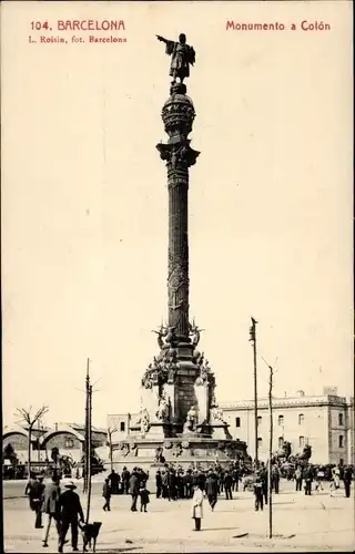 Ak Barcelona Katalonien Spanien, Monumento a Colon