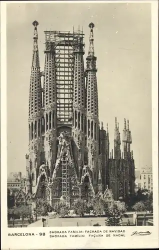 Ak Barcelona Katalonien Spanien, Sagrada Familia, Fachada de Navidad