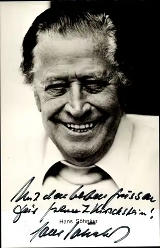 Ak Schauspieler Hans Söhnker, Portrait, Autogramm