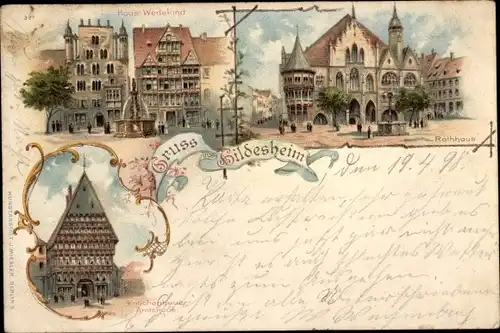 Litho Hildesheim, Haus Wedekind, Knochenhauer Amtshaus, Rathaus