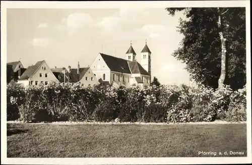 Ak Pförring an der Donau Oberbayern, Teilansicht, Kirche