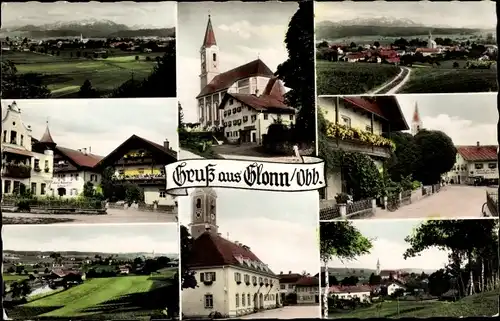 Ak Markt Glonn in Oberbayern, Panorama, Kirche, Teilansichten