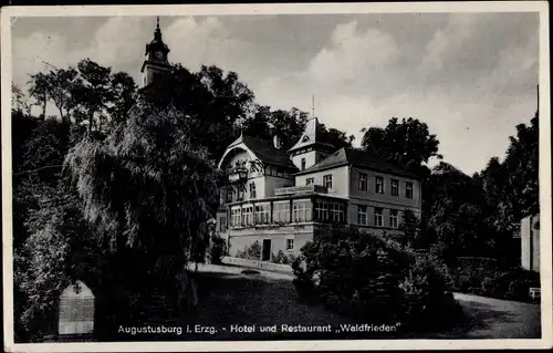 Ak Augustusburg im Erzgebirge, Hotel und Restaurant Waldfrieden