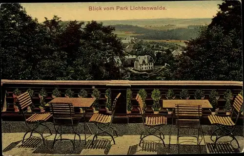 Ak Lichtenwalde Niederwiesa Sachsen, Park, Terrasse