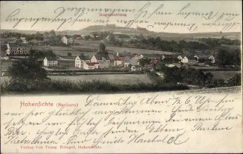 Ak Hohenfichte Leubsdorf in Sachsen, Panorama mit Augustusburg