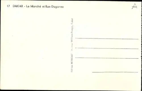 Ak Dakar Senegal, Markt und Rue Dagorne
