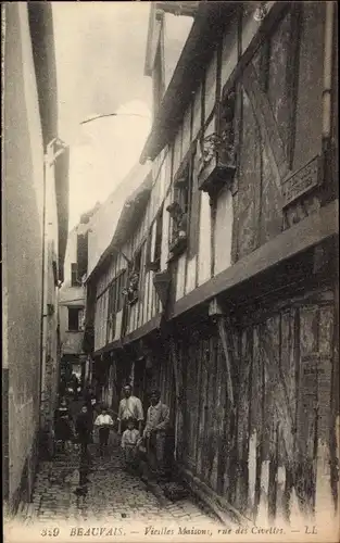 Ak Beauvais Oise, Alte Häuser, Rue des Civettes
