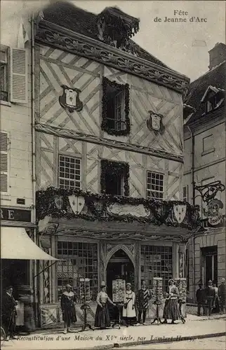 Ak Compiègne Oise, Fest der Jeanne d'Arc, Wiederaufbau eines Hauses