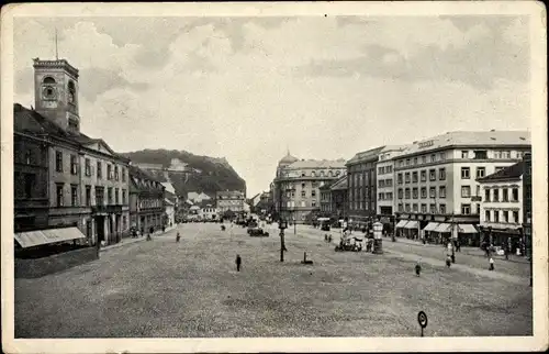 Ak Ústí nad Labem Aussig an der Elbe, Marktplatz