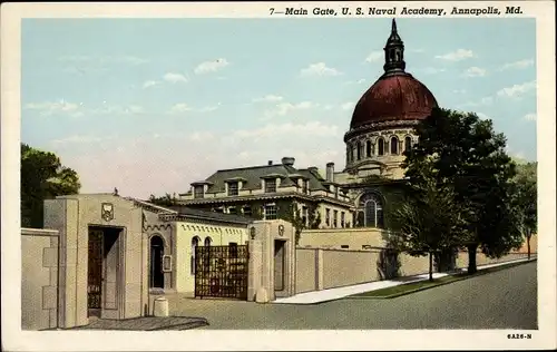 Ak Annapolis Maryland USA, Haupttor, US Naval Academy