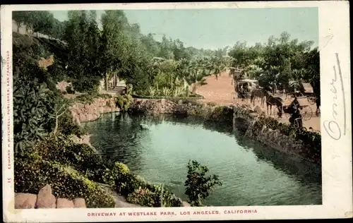 Ak Los Angeles Kalifornien USA, Einfahrt im Westlake Park