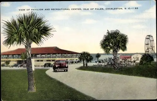 Ak Charleston South Carolina Vereinigte Staaten, Pavillon und Freizeitzentrum, Isle of Palms