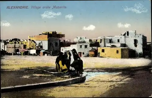 Ak Alexandria Ägypten, arabisches Dorf Mazarita