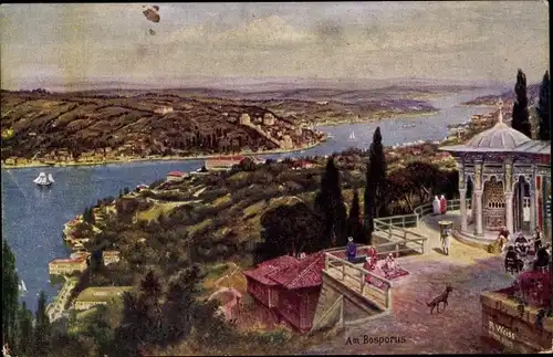 Künstler Ak Weiss, R., Konstantinopel Türkei, Am Bosporus, Pavillon