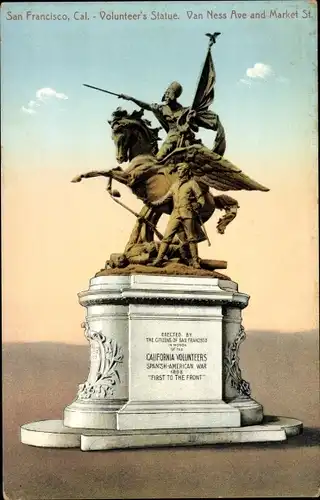 Ak San Francisco Kalifornien USA, Freiwilligenstatue
