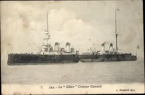 Ak Französisches Kriegsschiff, Gloire, Kreuzer