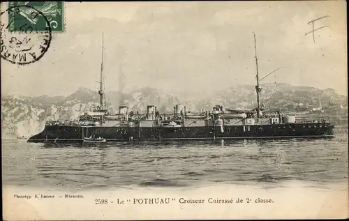 Ak Französisches Kriegsschiff, Pothuau, Kreuzer