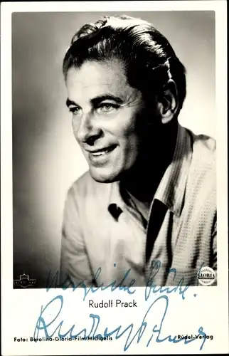 Ak Schauspieler Rudolf Prack, Portrait, Film Wenn am Sonntagabend die Dorfmusik spielt, Autogramm