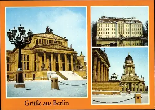 Ak Berlin, Schauspielhaus, Schloss Köpenick, Französischer Dom am Platz der Akademie, Winter