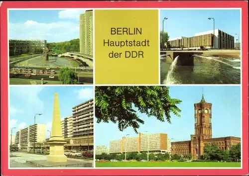 Ak Berlin Mitte, Leninplatz, Palast der Republik, Leipziger Straße, Rathaus