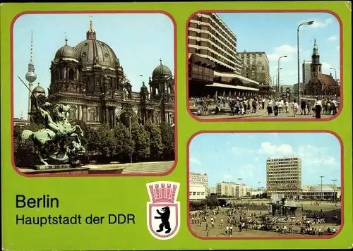 Ak Berlin Mitte, Alexanderplatz, Dom, Karl-Liebknecht-Straße, Wappen