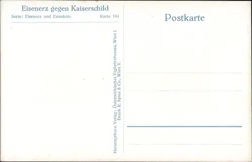 Ak Eisenerz Steiermark, Teilansicht, Kaiserschild