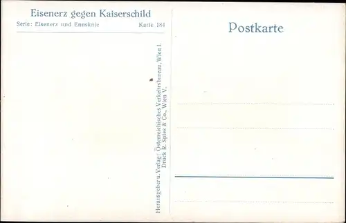 Ak Eisenerz Steiermark, Teilansicht, Kaiserschild