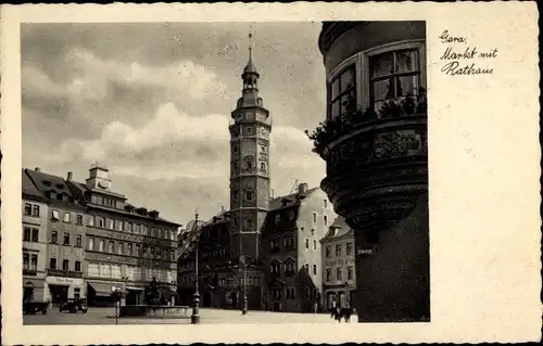 Ak Gera Thüringen, Markt, Rathaus