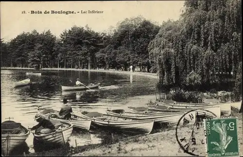Ak Bois de Boulogne Hauts de Seine, Lac Inferieur