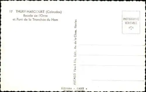 Ak Thury Harcourt Calvados, Boucle de l'Orne, Pont de la Tranchee du Hom