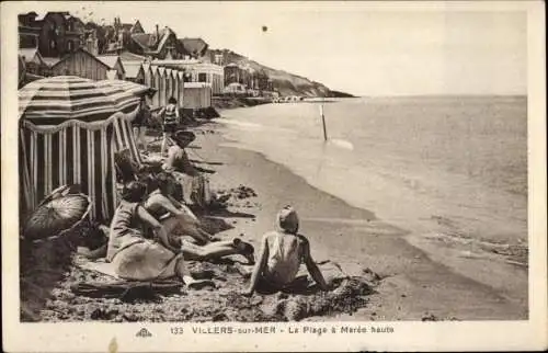 Ak Villers sur mer Calvados, Strand