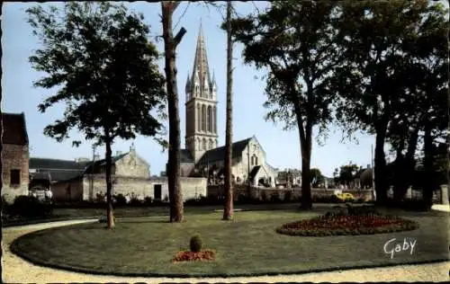 Ak Langrune sur Mer Calvados, Park, Kirche