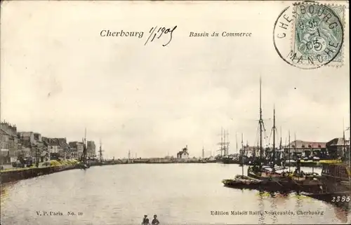 Ak Cherbourg Manche, Handelshafen