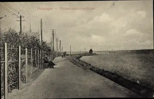 Ak Helsingør Helsingör Dänemark, Strandpromenade