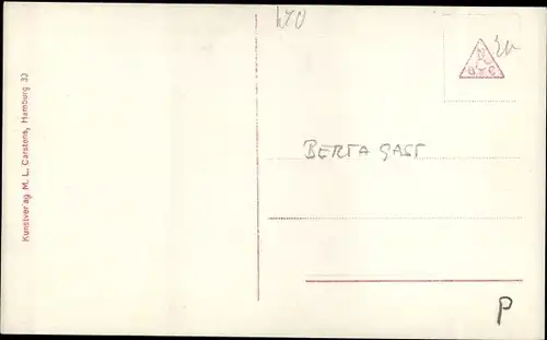 Ak Schauspielerin Berta Gast, Portrait, Profilansicht, Autogramm