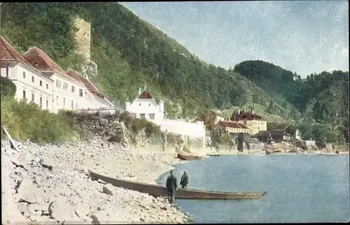 Ak Sarmingstein St. Nikola Oberösterreich, Ufer der Donau