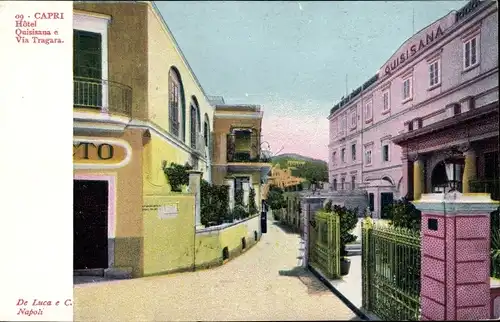 Ak Capri Neapel Campania, Hotel Quisisana, Via Tragara