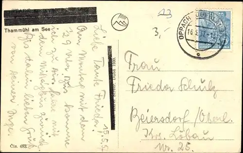 Ak Staré Splavy Thammühl Hirschberg am See Doksy Reg. Reichenberg, Wasserpartie