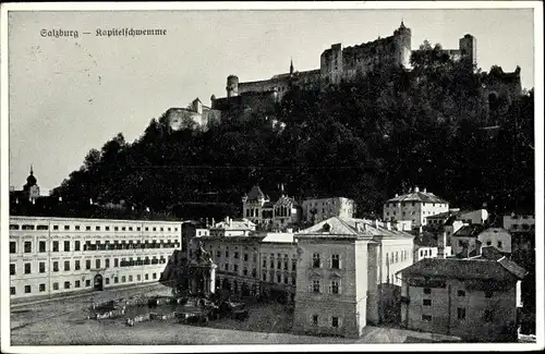 Ak Salzburg in Österreich, Kapitelschwemme, Festung Hohensalzburg
