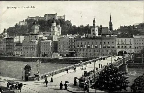 Ak Salzburg in Österreich, Staatsbrücke