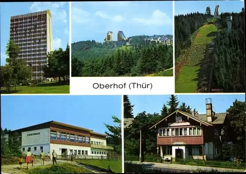 Ak Oberhof im Thüringer Wald, FDGB-Erholungsheim Rennsteig, Interhotel Panorama, Schanze