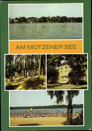 Ak Motzen Mittenwalde in der Mark, Motzener See, Kallinchen Campingplatz, Strandbad, Alter Krug