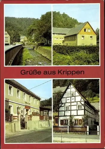 Ak Krippen Bad Schandau, Gasthaus Zur Linde, Ferienheim VEB Chemiekombinat Bitterfeld