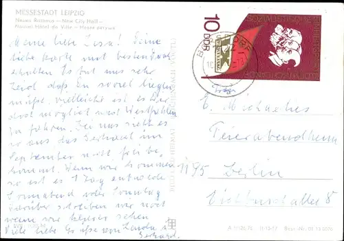 Ak Leipzig in Sachsen, Neues Rathaus, Springbrunnen