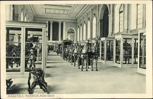 Ak München Bayern, Marstallmuseum, Innenansicht